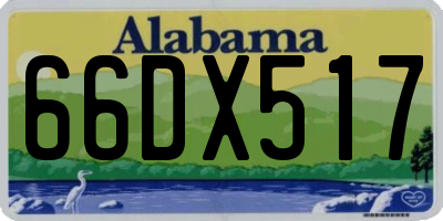 AL license plate 66DX517