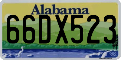 AL license plate 66DX523