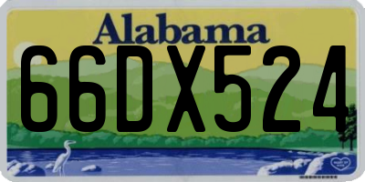 AL license plate 66DX524
