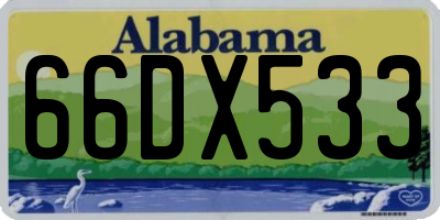AL license plate 66DX533
