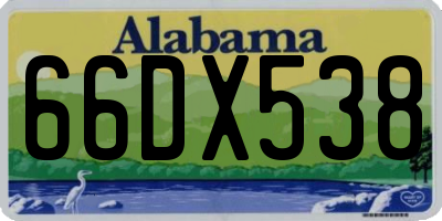 AL license plate 66DX538