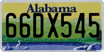 AL license plate 66DX545