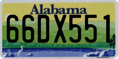 AL license plate 66DX551
