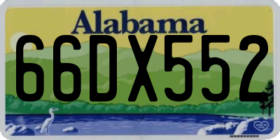 AL license plate 66DX552