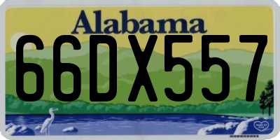 AL license plate 66DX557