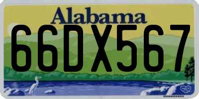 AL license plate 66DX567