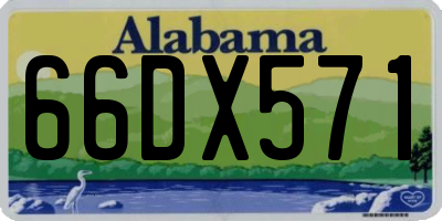 AL license plate 66DX571