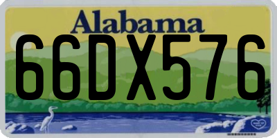 AL license plate 66DX576