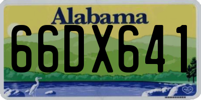 AL license plate 66DX641