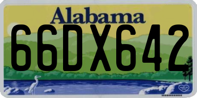 AL license plate 66DX642
