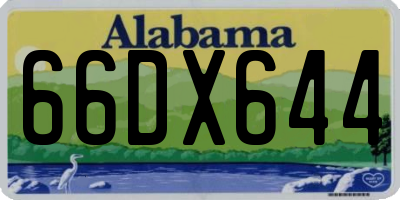 AL license plate 66DX644