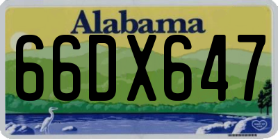 AL license plate 66DX647