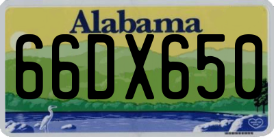 AL license plate 66DX650