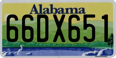 AL license plate 66DX651