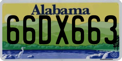 AL license plate 66DX663