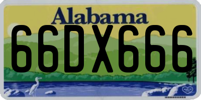 AL license plate 66DX666