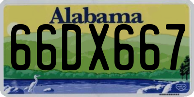 AL license plate 66DX667