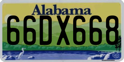 AL license plate 66DX668