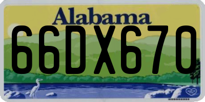 AL license plate 66DX670