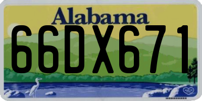 AL license plate 66DX671