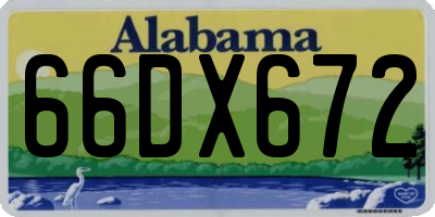 AL license plate 66DX672