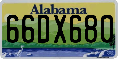 AL license plate 66DX680