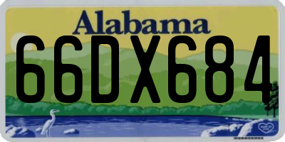 AL license plate 66DX684