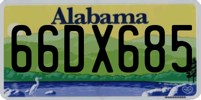 AL license plate 66DX685