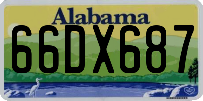 AL license plate 66DX687