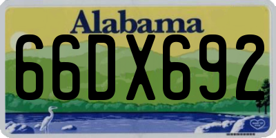 AL license plate 66DX692