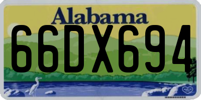 AL license plate 66DX694