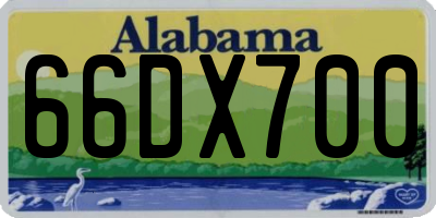 AL license plate 66DX700