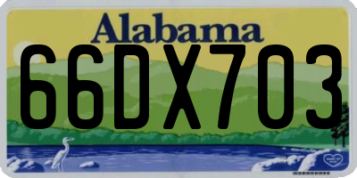 AL license plate 66DX703