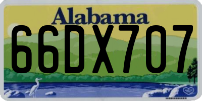 AL license plate 66DX707
