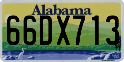 AL license plate 66DX713