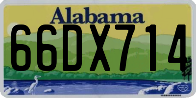AL license plate 66DX714