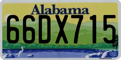AL license plate 66DX715