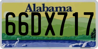 AL license plate 66DX717