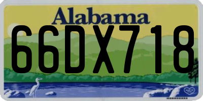 AL license plate 66DX718