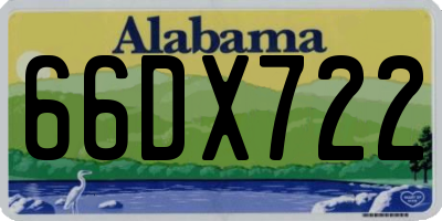 AL license plate 66DX722