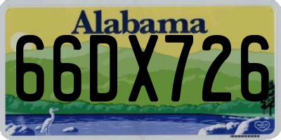 AL license plate 66DX726