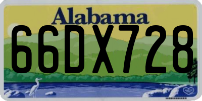 AL license plate 66DX728