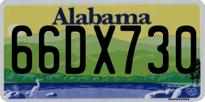 AL license plate 66DX730