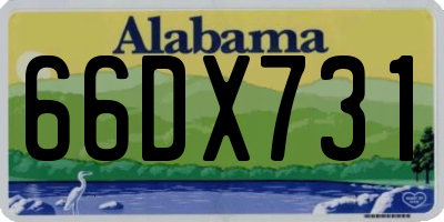 AL license plate 66DX731