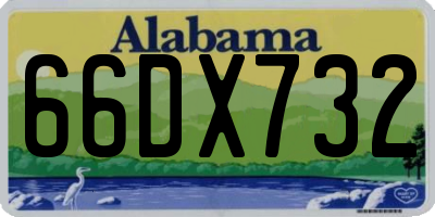 AL license plate 66DX732