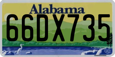 AL license plate 66DX735