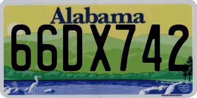 AL license plate 66DX742