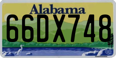 AL license plate 66DX748