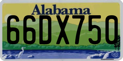 AL license plate 66DX750