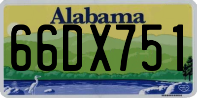 AL license plate 66DX751
